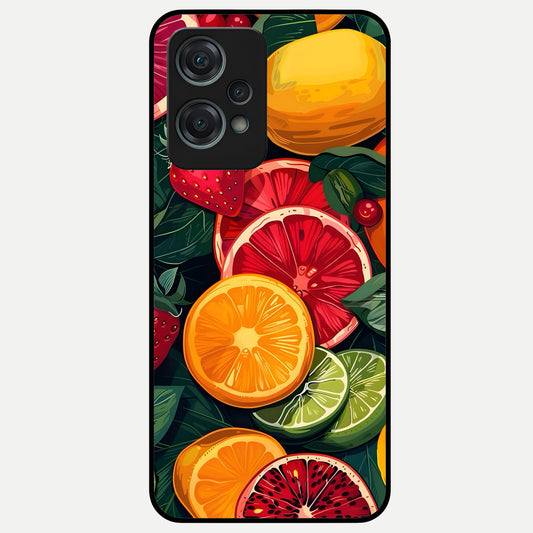  Multiple Fruits Glass Case For Oneplus Nord CE2 Lite back cover – full design glossy printed glass finish