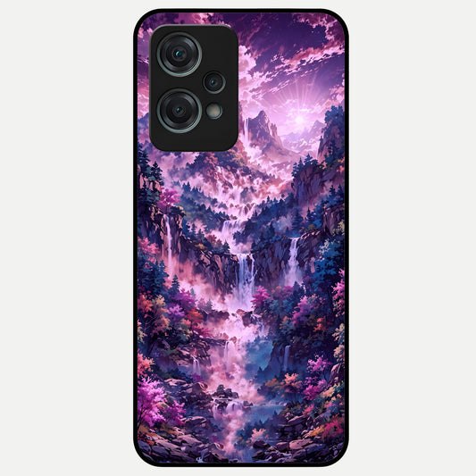  Mystic Cascade Peaks Glass Case For Oneplus Nord CE2 Lite back cover – full design glossy printed glass finish