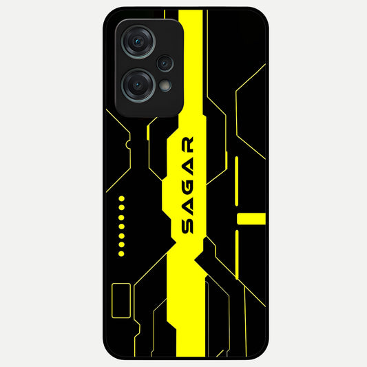 Neon CYBERPUNK Custom Name Glass Case For Oneplus Nord CE2 Lite back cover – full design glossy printed glass finish