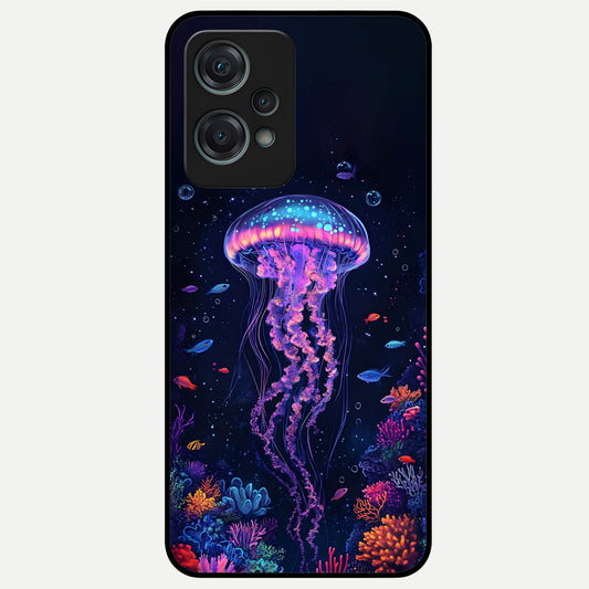  Neon Jellyfish Glass Case For Oneplus Nord CE2 Lite back cover – full design glossy printed glass finish
