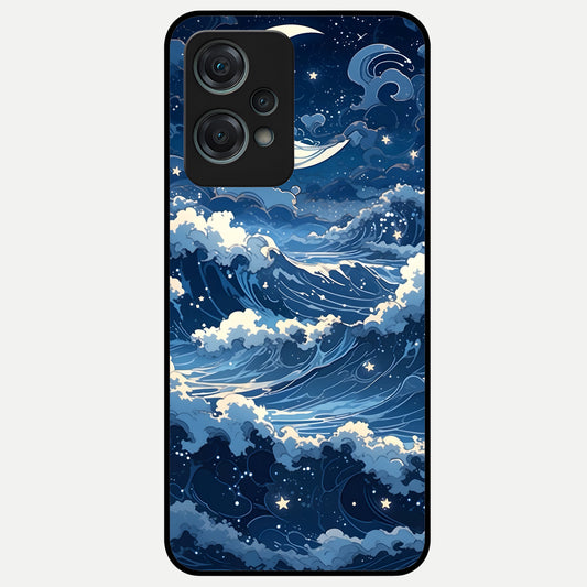  Ocean Moon Waves Glass Case For Oneplus Nord CE2 Lite back cover – full design glossy printed glass finish