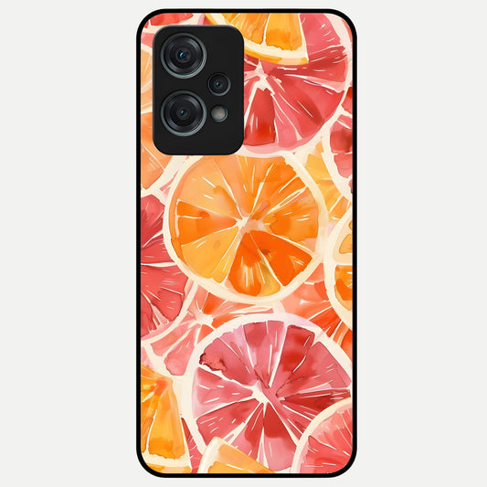  Orange Fruits Pattern Glass Case For Oneplus Nord CE2 Lite back cover – full design glossy printed glass finish