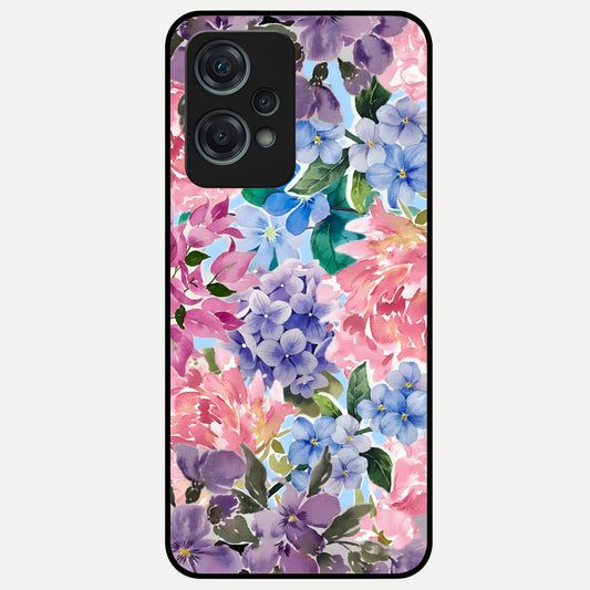  Pastel Floral Mix Glass Case For Oneplus Nord CE2 Lite back cover – full design glossy printed glass finish