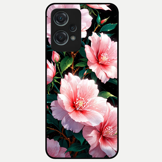 Peach Flower Glass Case For Oneplus Nord CE2 Lite back cover – full design glossy printed glass finish