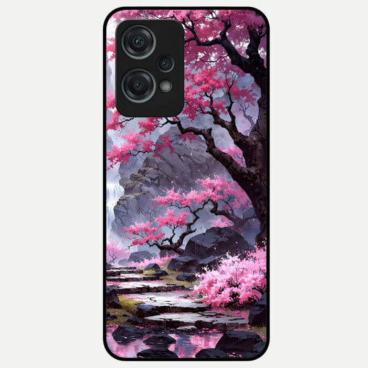  Pink Sunflower Glow Glass Case For Oneplus Nord CE2 Lite back cover – full design glossy printed glass finish
