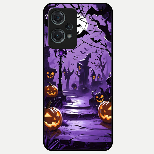  Pumpkin Patch Halloween Glass Case For Oneplus Nord CE2 Lite back cover – full design glossy printed glass finish