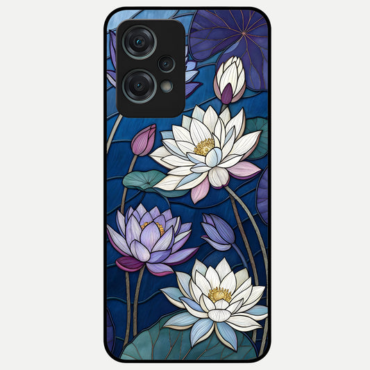  Purple Lotus Stained Glass Case For Oneplus Nord CE2 Lite back cover – full design glossy printed glass finish