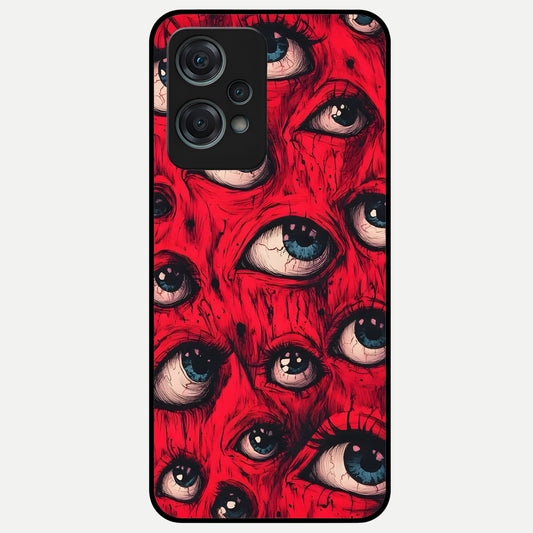  Red Eyes Pattern Glass Case For Oneplus Nord CE2 Lite back cover – full design glossy printed glass finish