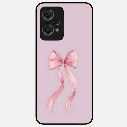 Soft Blush Bow Glass Case For Oneplus Nord CE2 Lite back cover – full design glossy printed glass finish