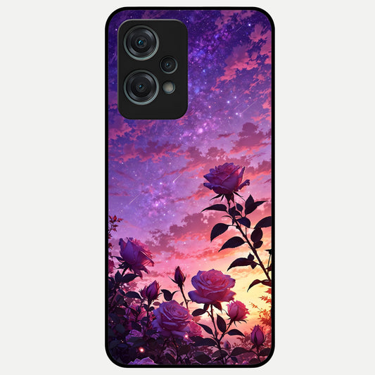  Starlit Rose Twilight Glass Case For Oneplus Nord CE2 Lite back cover – full design glossy printed glass finish
