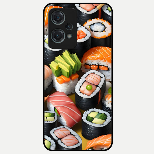  Sushi Food Pattern Glass Case For Oneplus Nord CE2 Lite back cover – full design glossy printed glass finish
