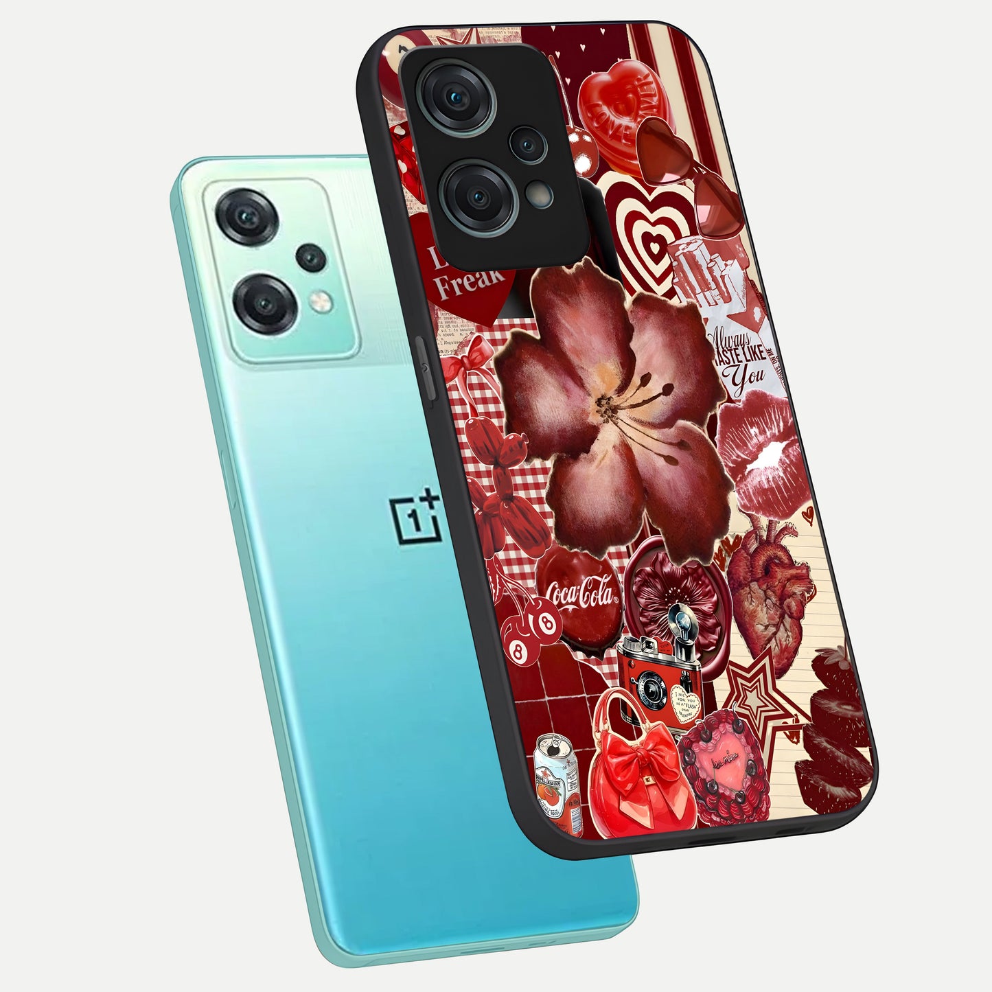  Aesthetic Little Freak phone case For Oneplus Nord CE2 Lite showing premium glass back cover with detailed artwork