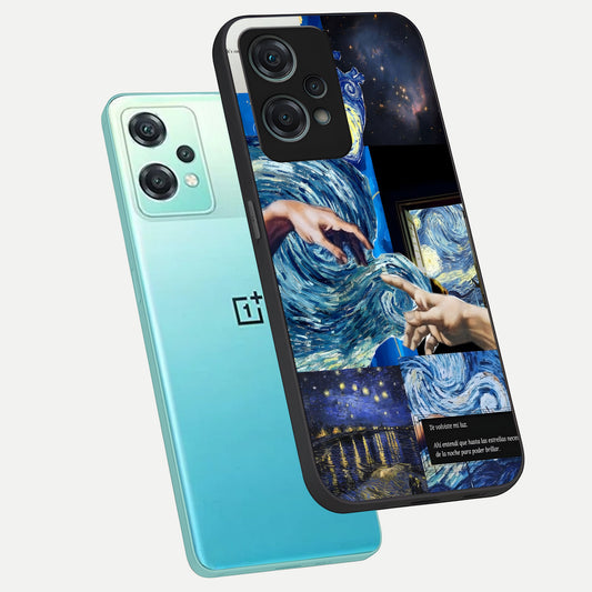  Aesthetic Vando Hands phone case For Oneplus Nord CE2 Lite showing premium glass back cover with detailed artwork
