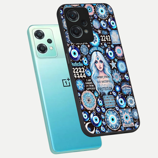  Angel Aura Shield phone case For Oneplus Nord CE2 Lite showing premium glass back cover with detailed artwork
