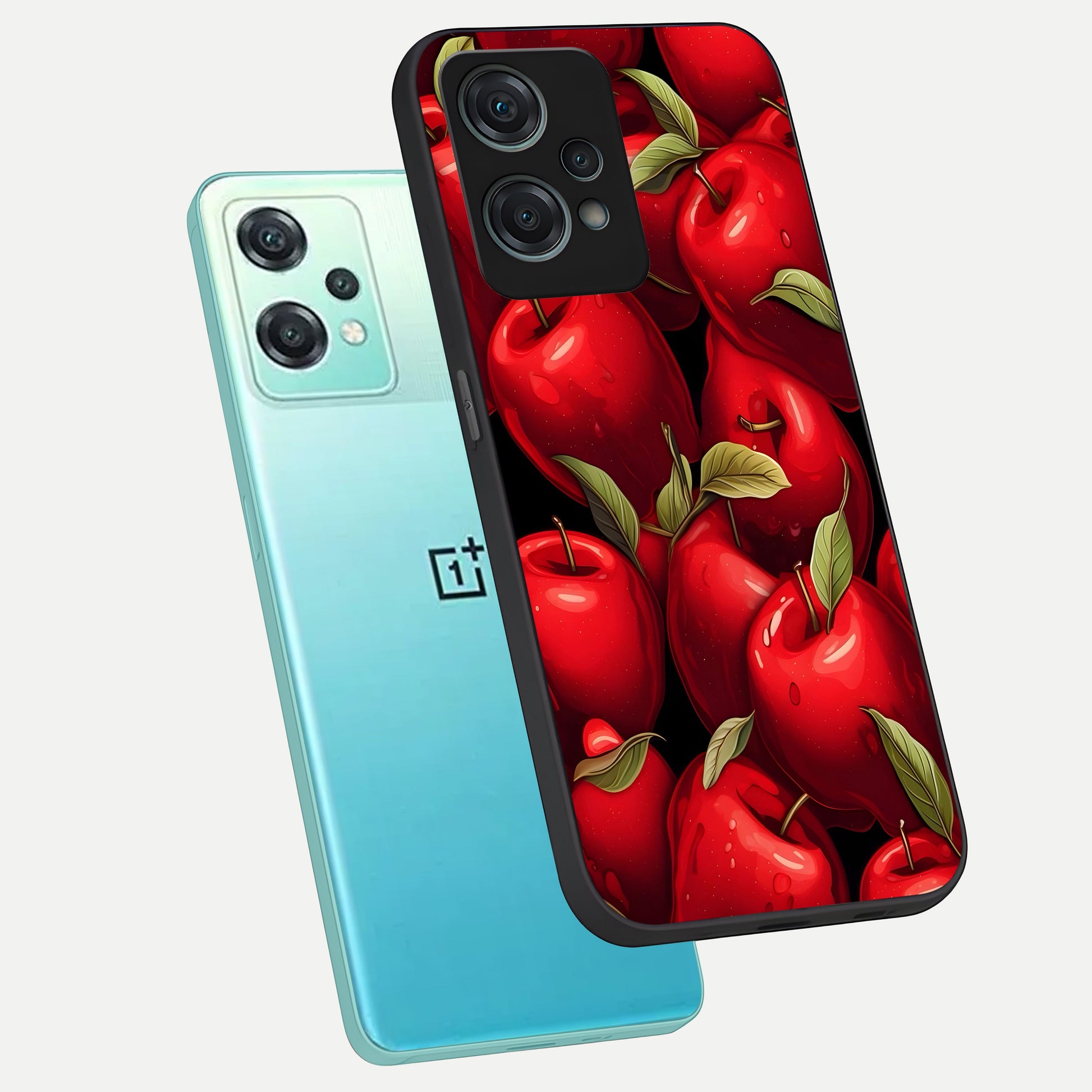  Apple Pattern phone case For Oneplus Nord CE2 Lite showing premium glass back cover with detailed artwork