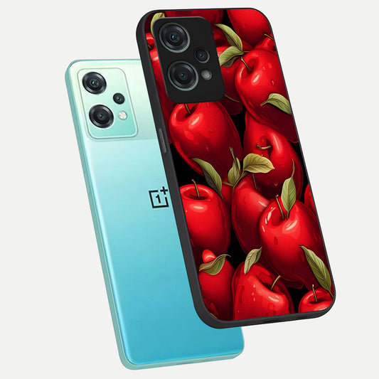  Apple Pattern phone case For Oneplus Nord CE2 Lite showing premium glass back cover with detailed artwork