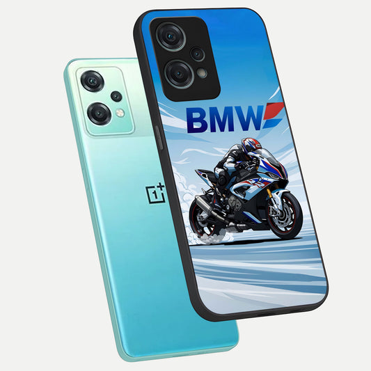  BMW Power Drift phone case For Oneplus Nord CE2 Lite showing premium glass back cover with detailed artwork