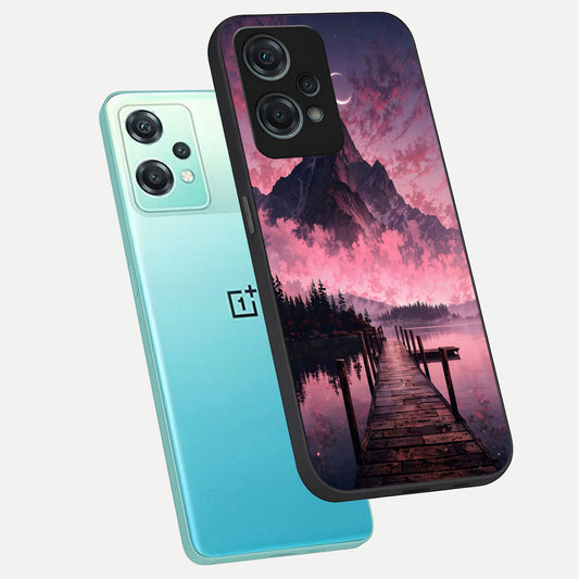  Beautiful Mountain View phone case For Oneplus Nord CE2 Lite showing premium glass back cover with detailed artwork