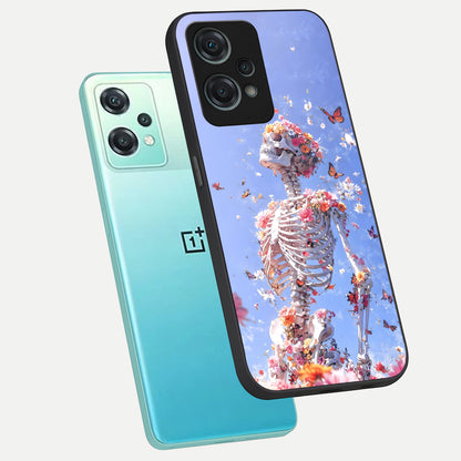  Bloom Beyond Bones phone case For Oneplus Nord CE2 Lite showing premium glass back cover with detailed artwork