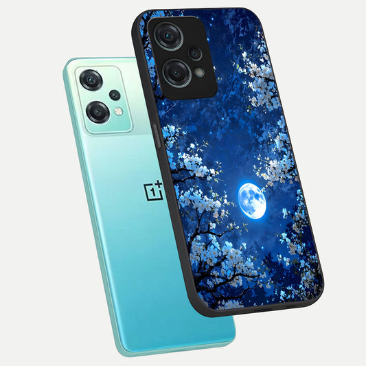  Blossom Moonlight Sky phone case For Oneplus Nord CE2 Lite showing premium glass back cover with detailed artwork