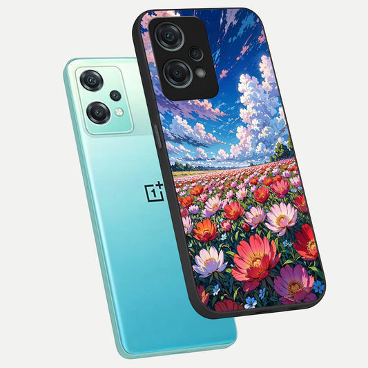  Blossom Sky Field phone case For Oneplus Nord CE2 Lite showing premium glass back cover with detailed artwork
