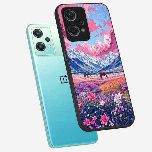  Blossom Valley Dream phone case For Oneplus Nord CE2 Lite showing premium glass back cover with detailed artwork