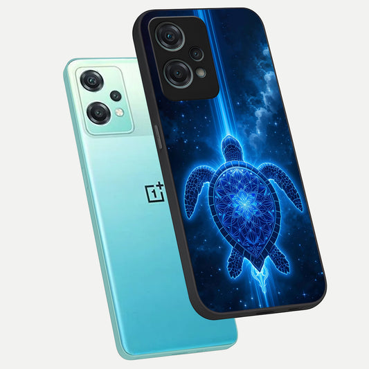  Blue Galaxy Turtle phone case For Oneplus Nord CE2 Lite showing premium glass back cover with detailed artwork