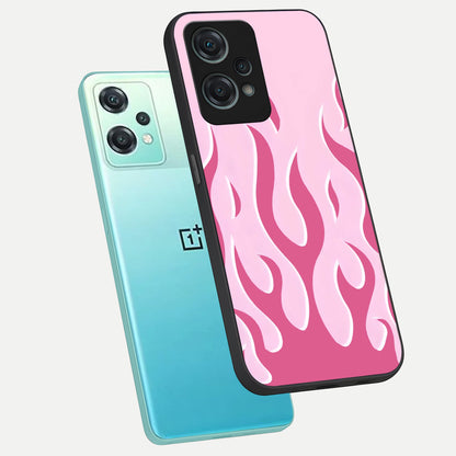  Blush Flame Energy phone case For Oneplus Nord CE2 Lite showing premium glass back cover with detailed artwork