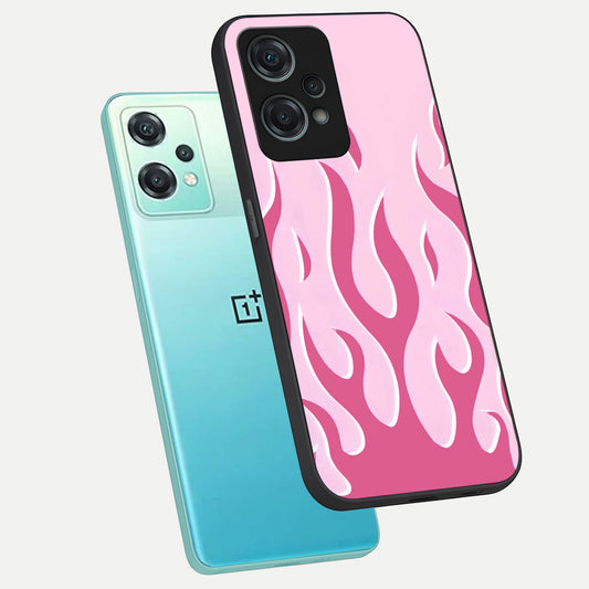  Blush Flame Energy phone case For Oneplus Nord CE2 Lite showing premium glass back cover with detailed artwork