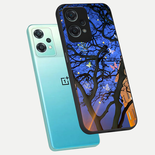  Butterfly Night Magic phone case For Oneplus Nord CE2 Lite showing premium glass back cover with detailed artwork