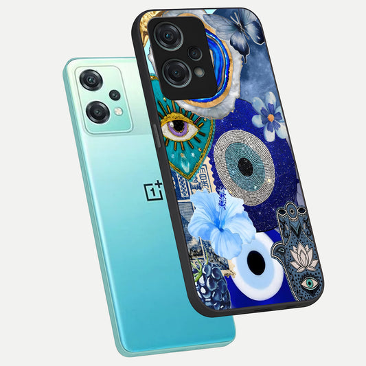  Celestial Blue Vision phone case For Oneplus Nord CE2 Lite showing premium glass back cover with detailed artwork