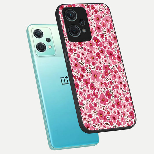  Cherry Blossom Charm phone case For Oneplus Nord CE2 Lite showing premium glass back cover with detailed artwork