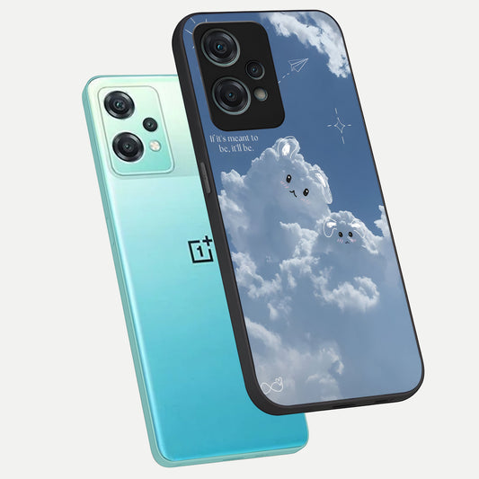  Cloud Bunny Dreams phone case For Oneplus Nord CE2 Lite showing premium glass back cover with detailed artwork