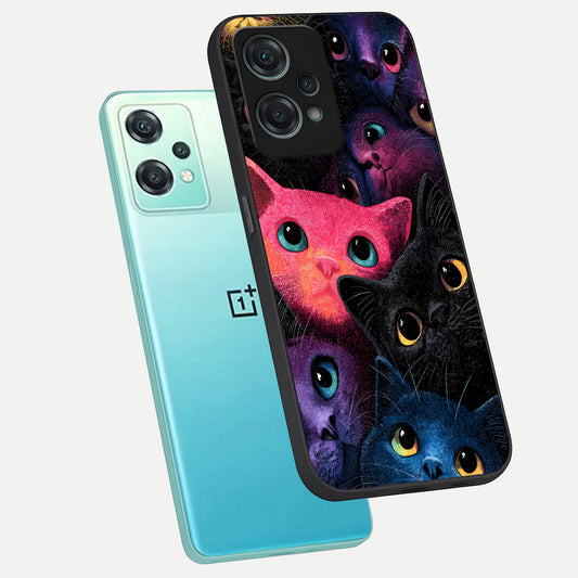  Cosmic Cats Dreams phone case For Oneplus Nord CE2 Lite showing premium glass back cover with detailed artwork