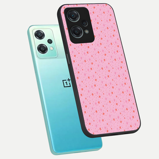  Cosmic Pink Sparkle phone case For Oneplus Nord CE2 Lite showing premium glass back cover with detailed artwork