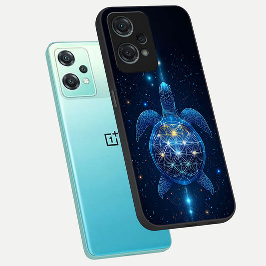  Crimson Blue Turtle phone case For Oneplus Nord CE2 Lite showing premium glass back cover with detailed artwork