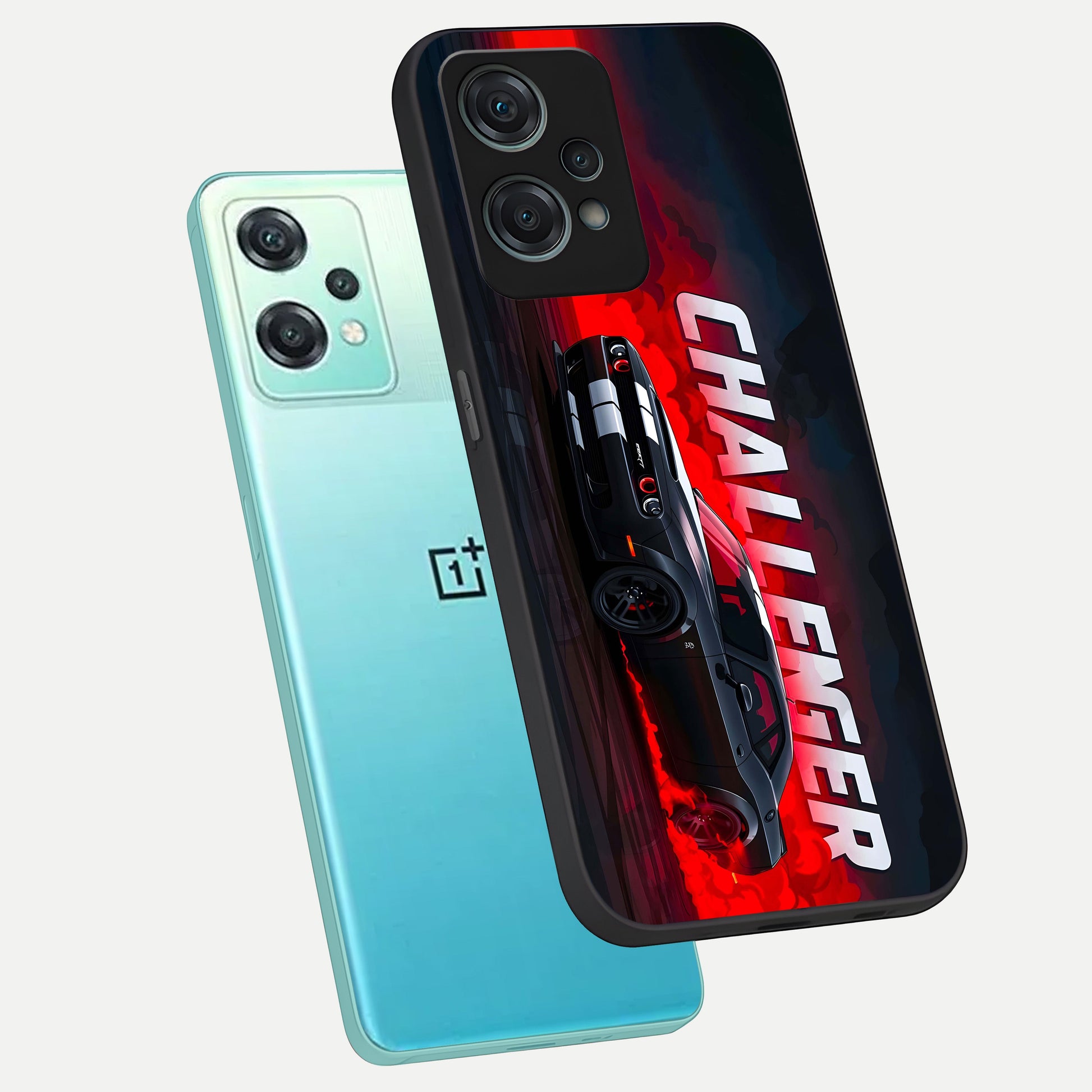  Crimson Challenger Fury phone case For Oneplus Nord CE2 Lite showing premium glass back cover with detailed artwork
