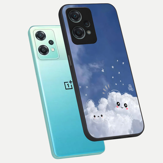  Cute Blossom Cloud phone case For Oneplus Nord CE2 Lite showing premium glass back cover with detailed artwork
