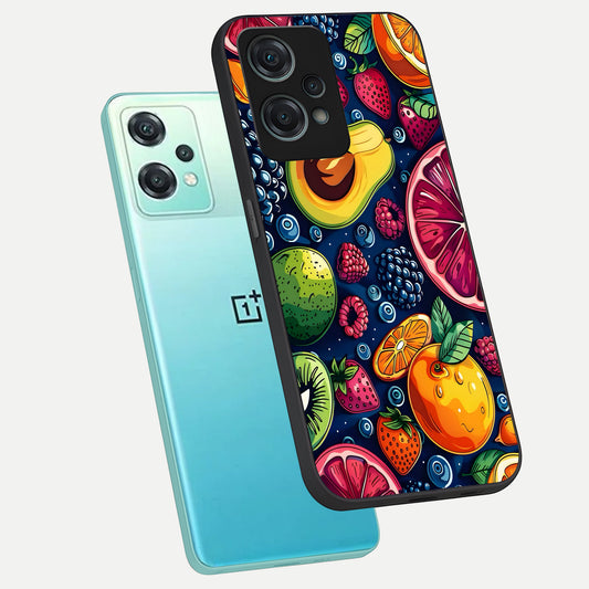  Cute Fruits Art phone case For Oneplus Nord CE2 Lite showing premium glass back cover with detailed artwork