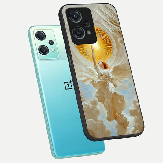  Divine Light Angel phone case For Oneplus Nord CE2 Lite showing premium glass back cover with detailed artwork