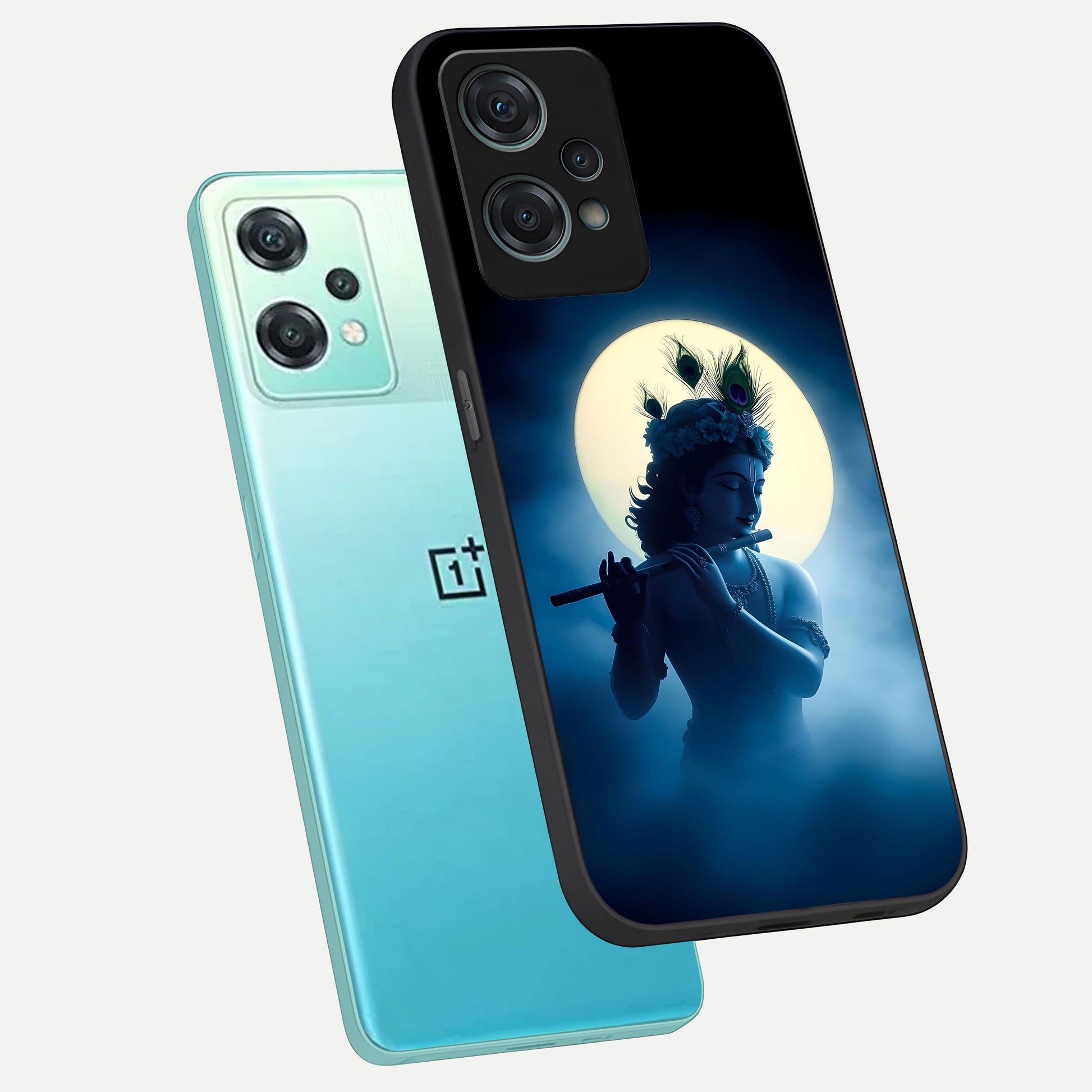 Divine Moon Flute phone case For Oneplus Nord CE2 Lite showing premium glass back cover with detailed artwork