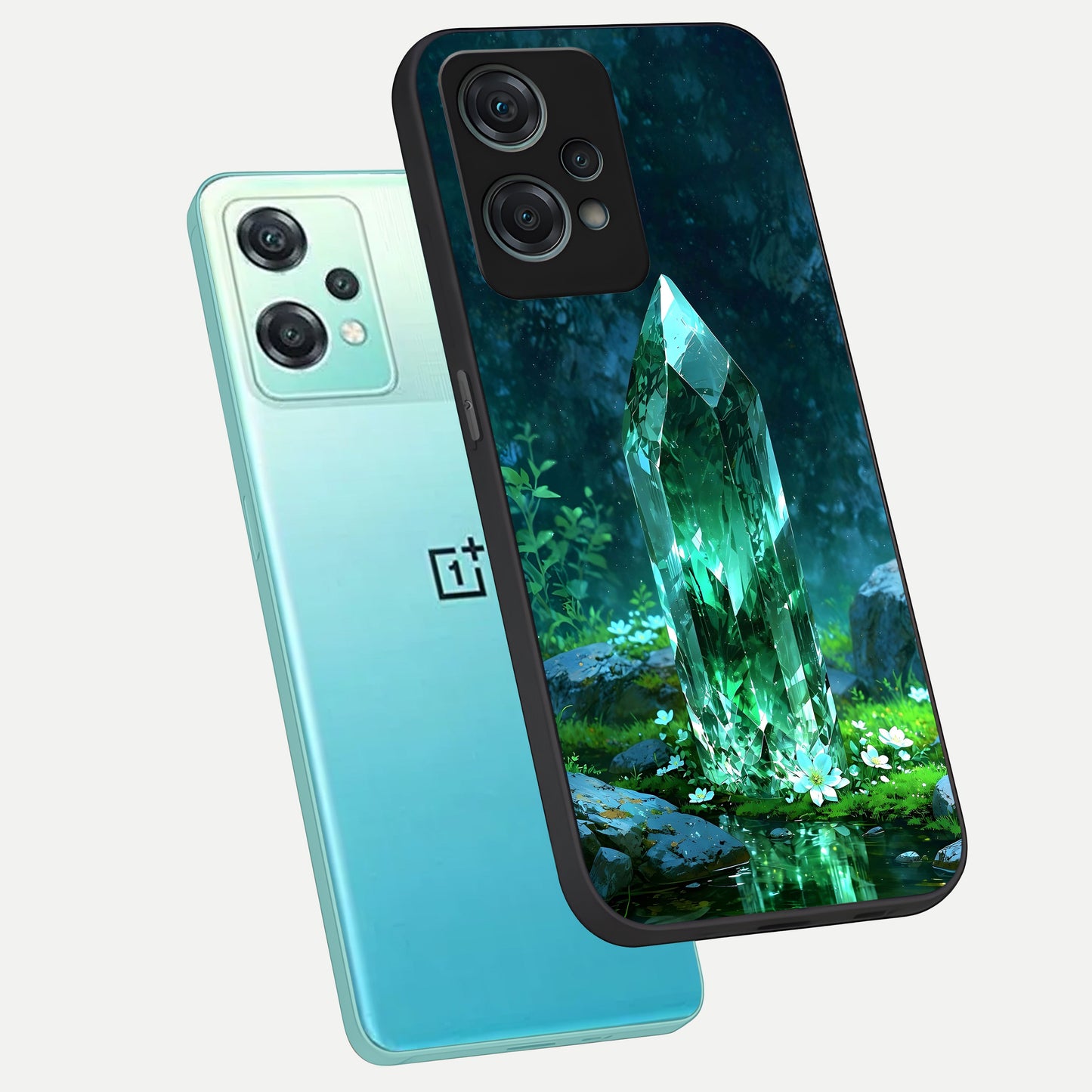  Emerald Light Crystal phone case For Oneplus Nord CE2 Lite showing premium glass back cover with detailed artwork