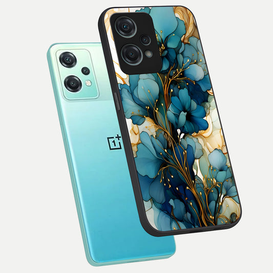  Golden Bloom Symphony phone case For Oneplus Nord CE2 Lite showing premium glass back cover with detailed artwork