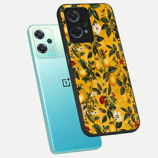  Golden Lemon Field phone case For Oneplus Nord CE2 Lite showing premium glass back cover with detailed artwork