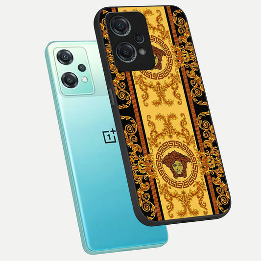  Golden Royal Heritage phone case For Oneplus Nord CE2 Lite showing premium glass back cover with detailed artwork