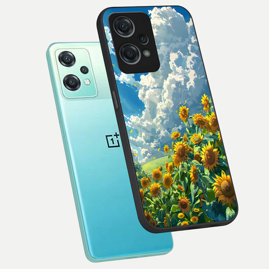  Golden Sun Glory phone case For Oneplus Nord CE2 Lite showing premium glass back cover with detailed artwork