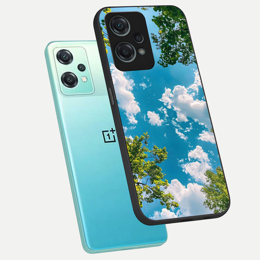  Green Moon Energy phone case For Oneplus Nord CE2 Lite showing premium glass back cover with detailed artwork