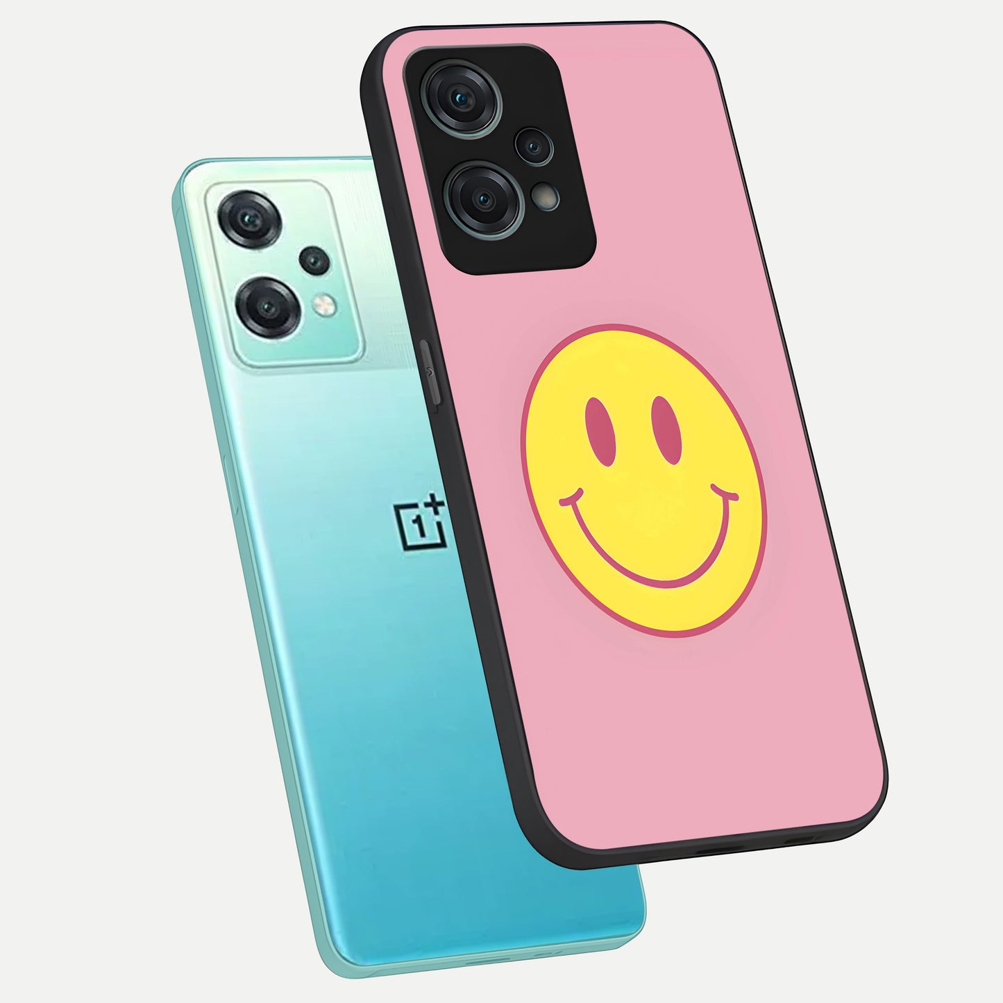  Happy Pink Mood phone case For Oneplus Nord CE2 Lite showing premium glass back cover with detailed artwork