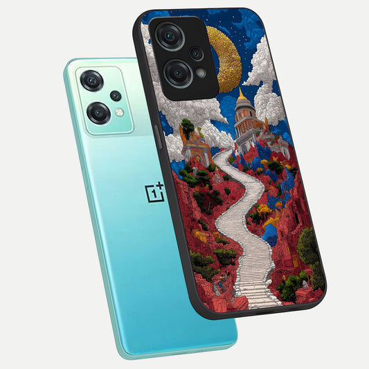  Heavenly Moon Path phone case For Oneplus Nord CE2 Lite showing premium glass back cover with detailed artwork