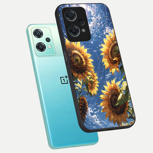  Heavenly Sunflower Rise phone case For Oneplus Nord CE2 Lite showing premium glass back cover with detailed artwork
